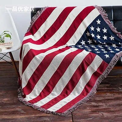 Knitted Luxury Throw Blanket For Sofa Bed Couch 130x180cm USA UK Flag Design Manta Bed Spread Carpet Table Cover Home Decoration