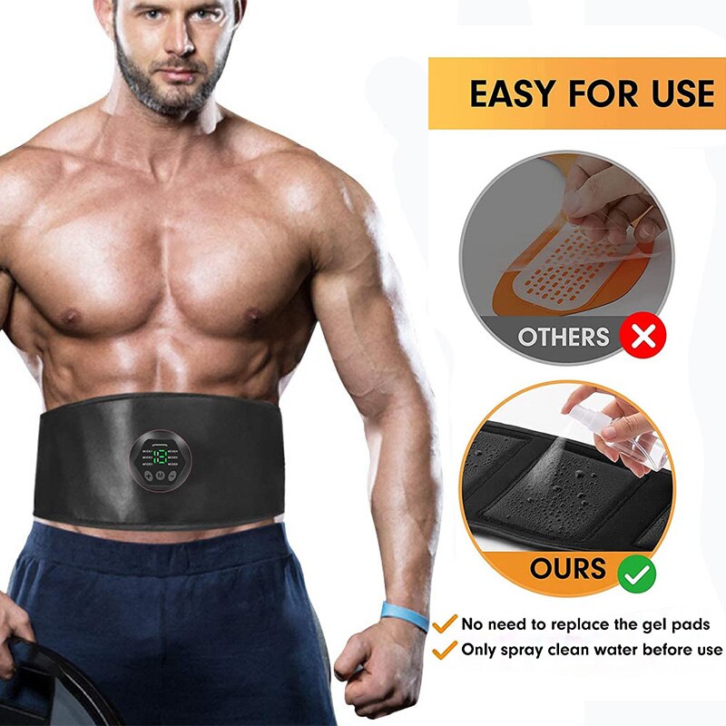 ABS Trainer Muscle Stimulator Stomach Toner EMS Belt Abdominal Exercise Toning Belt Waist Fitness Training Gym Workout Equipment