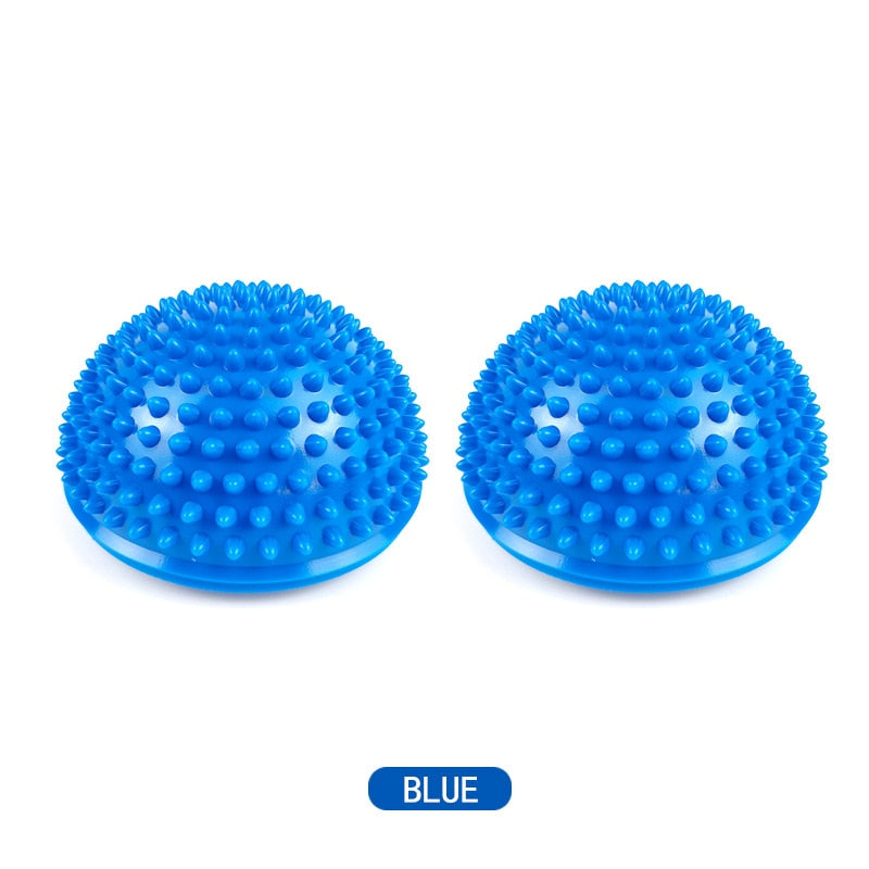 2 Pcs Foot Massage Ball PVC Inflatable Yoga Half Balls Anti-Slip Massage Point Fit Exercise Balance For Home Gym Fitness Pilates