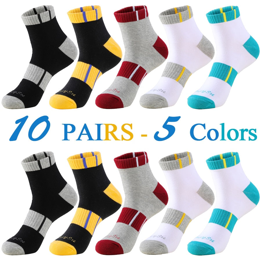 5 Pairs/Lot Mens Running Socks Casual Outdoor Sports Cotton Orange Red Stripes Compression Black 15 Styles Travel Hot Sale 2023