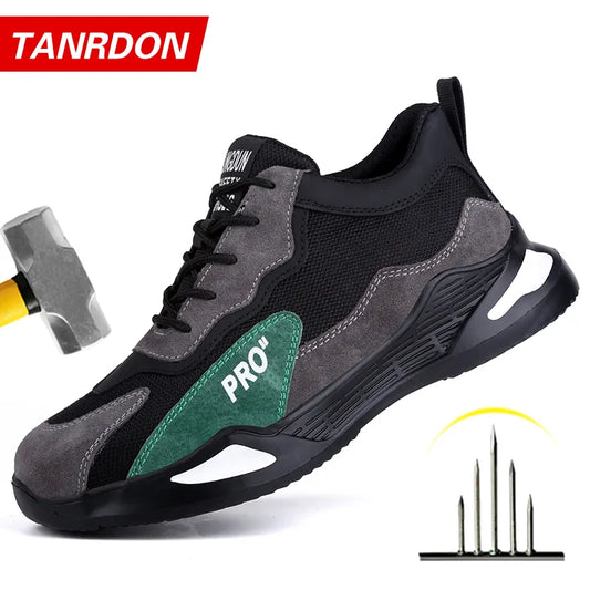 Fashion Sports Shoes Work Boots Puncture-Proof Safety Shoes Men Steel Toe Shoes Security Protective Shoes Indestructible