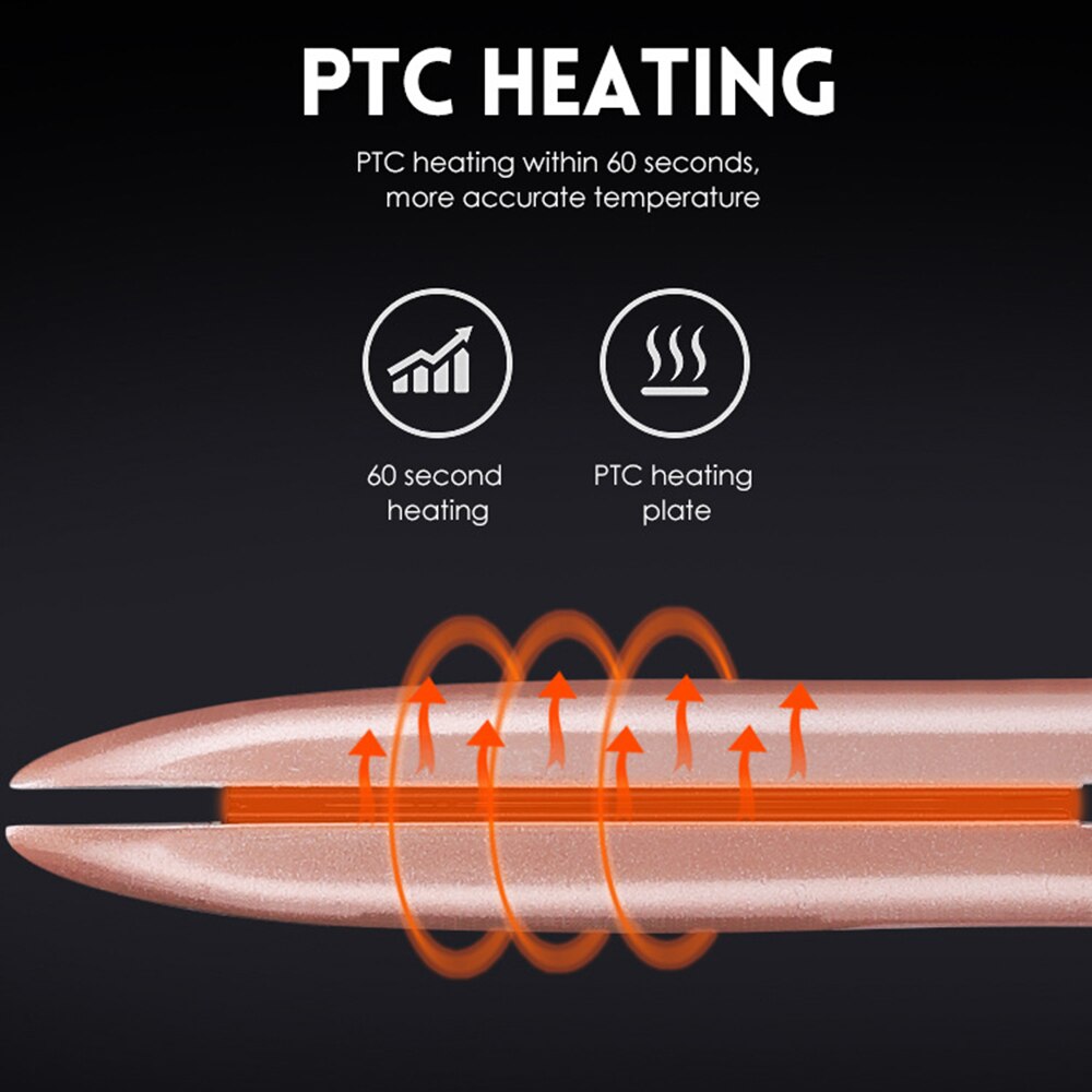 2 in1 Professional Hair Straightener Curling Iron PTC Heating Flat Iron Tourmaline Ceramic with Digital LCD Display Styling Tool