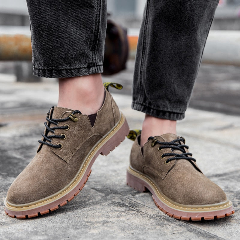 VRYHEID 2023 Men Casual Shoes Men Martins Leather Shoes Work Safety Shoes Winter Waterproof Ankle Botas Brogue Plus Size 37-47