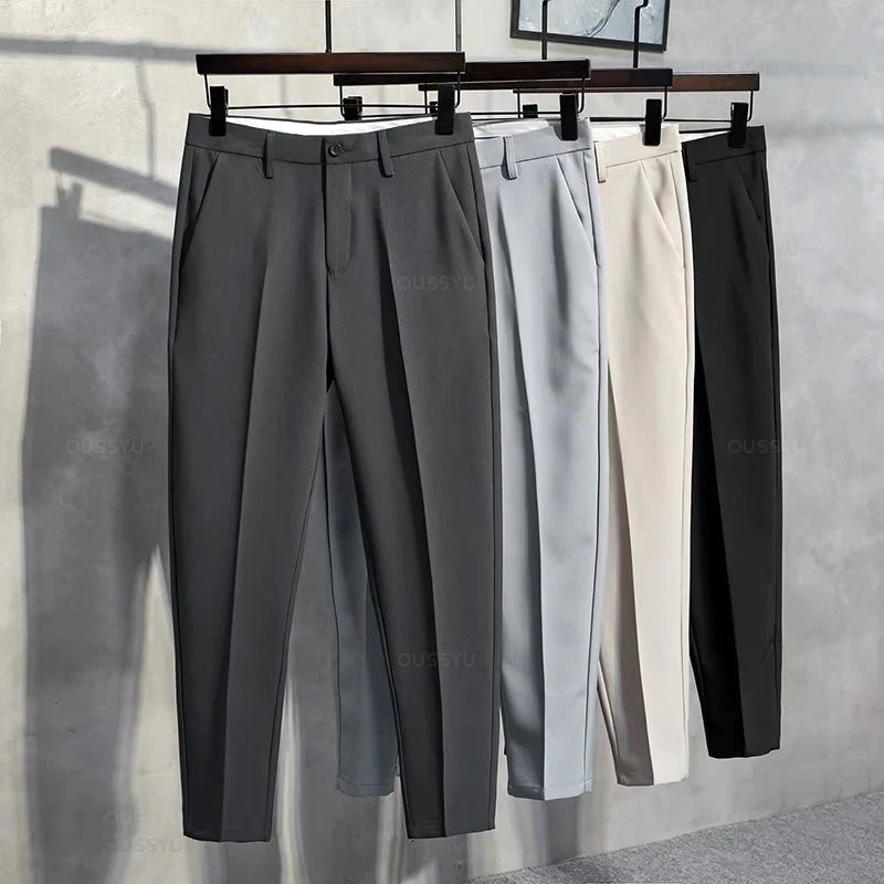 New Autumn Winter Suit Pants Men Thick Business Classic Grey Black Khaki Straight Korean Formal Trousers Male Plus Size 27-40 42