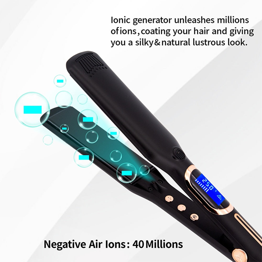 1/1.5/2 inches Hair Straightener Ceramic Coating Plates LCD Flat Iron MCH Heating Hair Styling Tools with Negative Ions Function