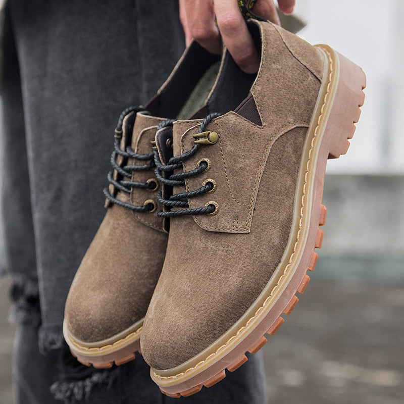 VRYHEID 2023 Men Casual Shoes Men Martins Leather Shoes Work Safety Shoes Winter Waterproof Ankle Botas Brogue Plus Size 37-47