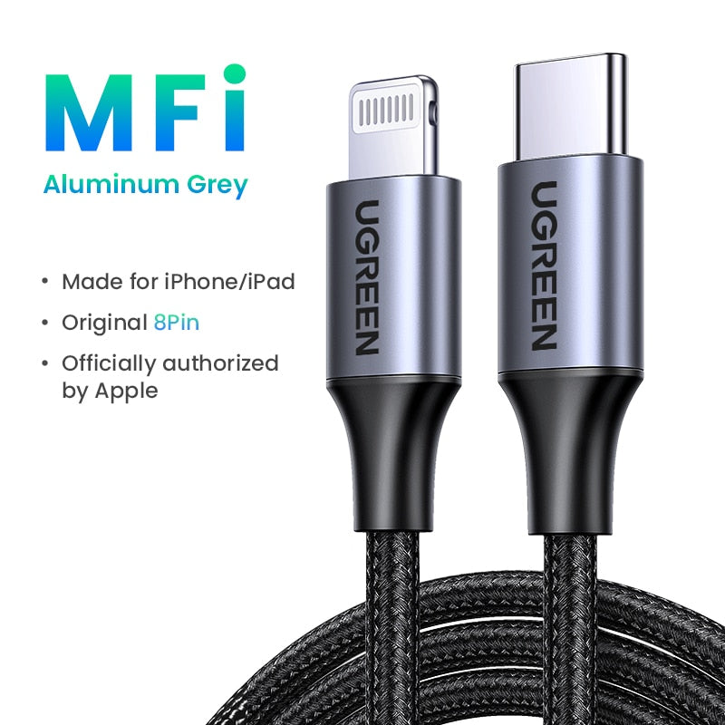 UGREEN MFi Silicone USB C to Lightning Cable 20W PD for iPhone 14 13 12 Pro Max Fast Charging for Phone Type C Cable