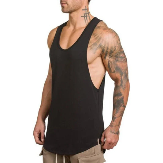 Muscleguys Cotton Gym Clothing Fitness Mens Stringer Tank Top Bodybuilding Sleeveless Shirt Muscle Vest Workout Singlets Tanktop