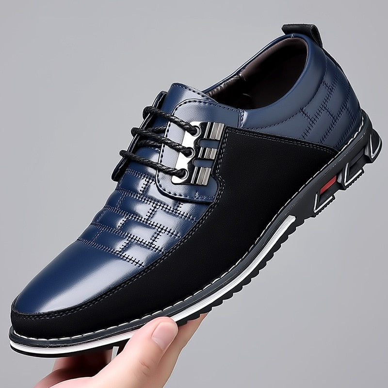 Men Shoe Sneakers Shoes Fashion Brand Classic Lace-Up Mens Casual Loafers PU Leather Black Breathable Business Brands Sneaker
