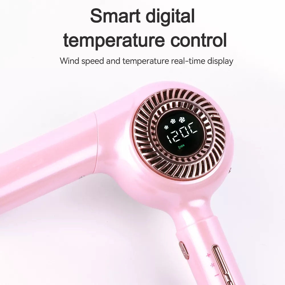 Retro Hair Dryer 1600W High Speed Anion Brushless Professional Hot and Cold Wind Lightweight Low Noise Radiation-free Blower