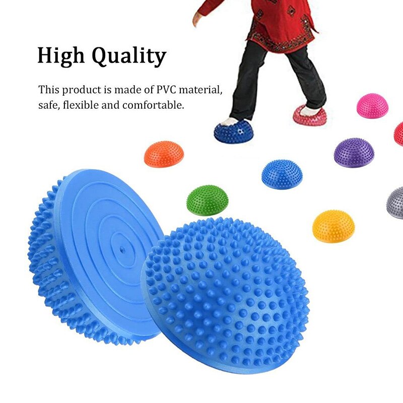 2 Pcs Foot Massage Ball PVC Inflatable Yoga Half Balls Anti-Slip Massage Point Fit Exercise Balance For Home Gym Fitness Pilates