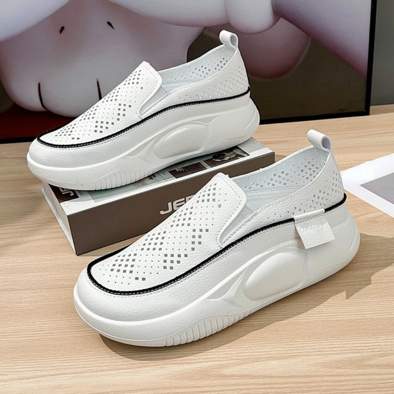 Sports Shoes Woman Summer 2023 New In Casual Slip-on Sneakers Fashion Hollow Breathable Loafers Women Running Shoes Footwear