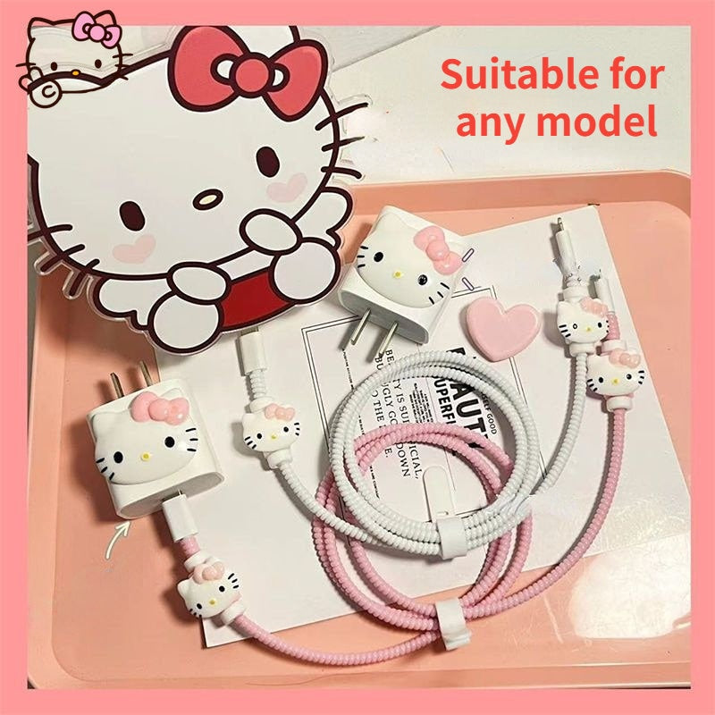 Hello Kitty Kawaii Data Cable Protection Rope Girl Charger Protective Case Headphone Winding Protection Rope Girl Gifts