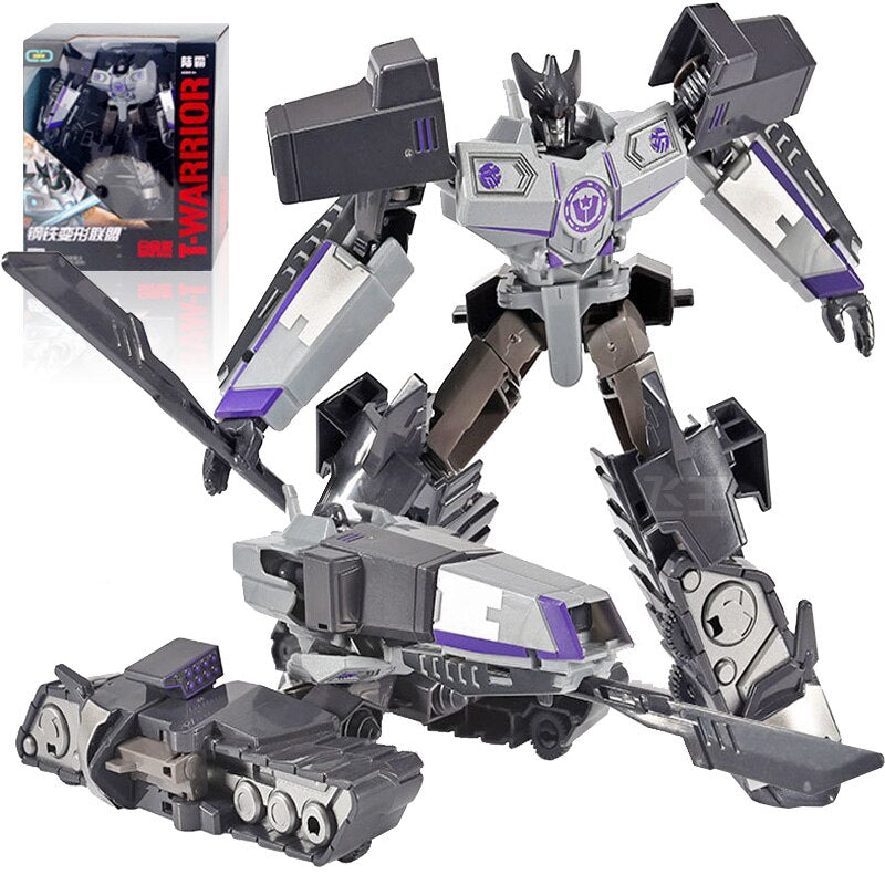 Megaman Transformers Leader&#39;s Challenge Alloy Megatron Optimus Prime Bumblebee Drift Crossbolt Iron Fist Steel Cable Kids Gift