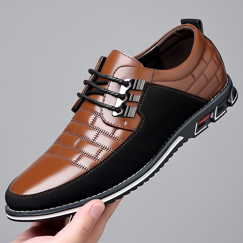 Men Shoe Sneakers Shoes Fashion Brand Classic Lace-Up Mens Casual Loafers PU Leather Black Breathable Business Brands Sneaker