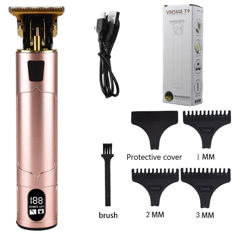 2022 T9 0Mm Professional Hair Clipper Beard Trimmer Electric Rechargeable Men Hair Shaver Beard Barber Hair Cut Cutting Machine