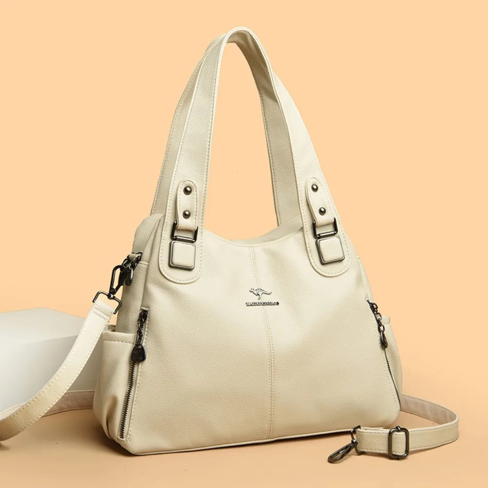 Genuine Soft Leather Handbags for Women Casual Shoulder Tote Bag Luxury Designer Ladies Large Capacity Purse Bags Sac A Main Hot