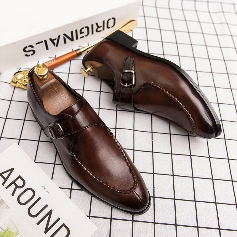 Men Leather Shoes Fashion Luxury Wedding Shoes Mens Loafers Moccasins Driving Walking Shoes for Men Party Classic Buckle Busines