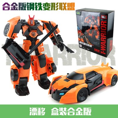 Megaman Transformers Leader&#39;s Challenge Alloy Megatron Optimus Prime Bumblebee Drift Crossbolt Iron Fist Steel Cable Kids Gift