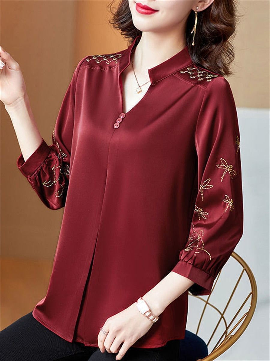 5XL Large Size Women Spring Summer Blouses Shirts Lady Fashion Casual Long Sleeve Turn-down Blusas Tops WY0391