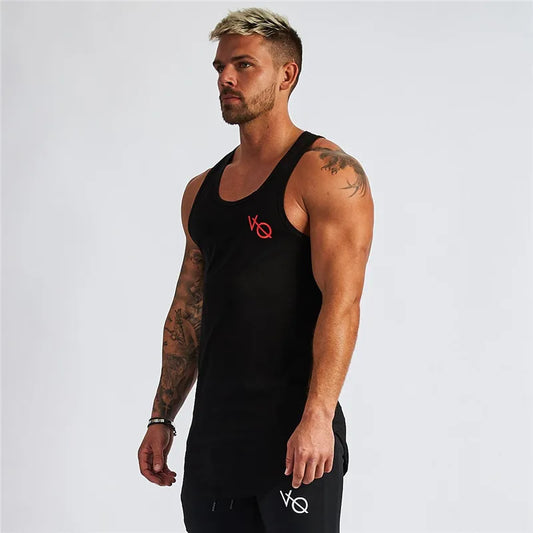 Jogger Men Vest Fashion Men's Clothing Sports Casual Cotton Printed Vest Gym Running Training Breathable Basketball Vest