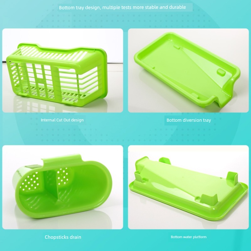 Japanese-Style Plastic Storage Basket Drip Dish Draining Rack Kitchen