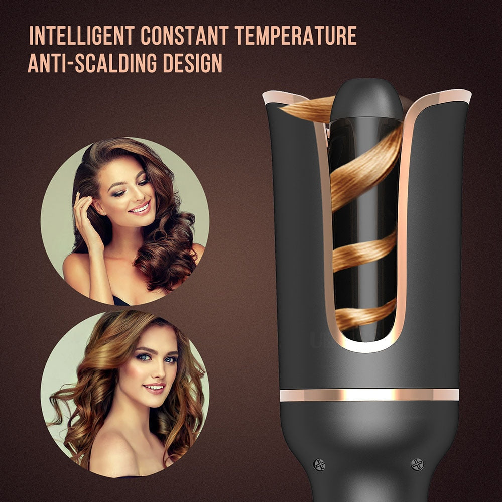 New Curling Iron with ICD Display Professional Digital Automatic Roller Machine Swiveling Head Hair Curler Tourmaline Ceramic