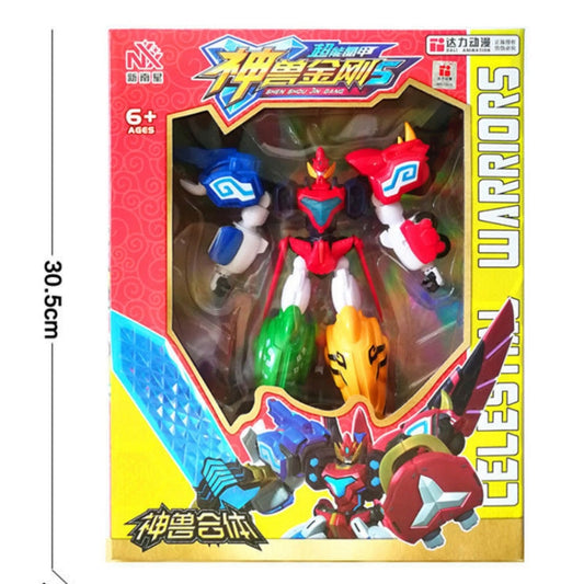Super Sentai Megazord Ranger Deformation Robots Dinosaur Powerful  Action Figure Joint Movable Dragon Mecha Team Gift for Boys