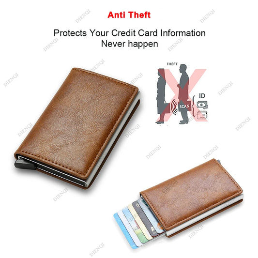 Anti Thief Rfid Credit Card Holder Smart Minimalist Wallet Pocket Men Women Slim Cardholder Bank Cash Creditcard Case Bag Purse