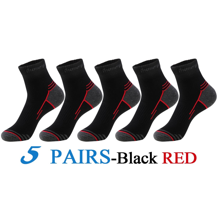 5 Pairs/Lot Mens Running Socks Casual Outdoor Sports Cotton Orange Red Stripes Compression Black 15 Styles Travel Hot Sale 2023