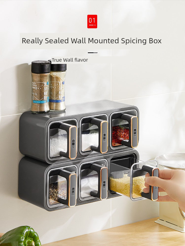 Japanese Kitchen Classy Sealed Wall-Mounted Seasoning Box