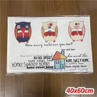 Home Decorative Doormat Entrance Door Mat Cartoon Designs Flannel Fabric PVC Dotted Anti-Slip Floor Mats Carpets Area Rugs