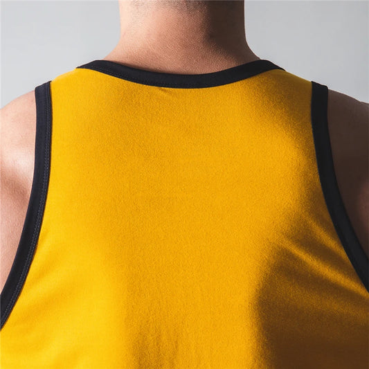Men's Sports Bodybuilding Vest Gym Workout Fitness Cotton Sleeveless Shirt Running Clothes Summer Casual Wind Solid Color Vest