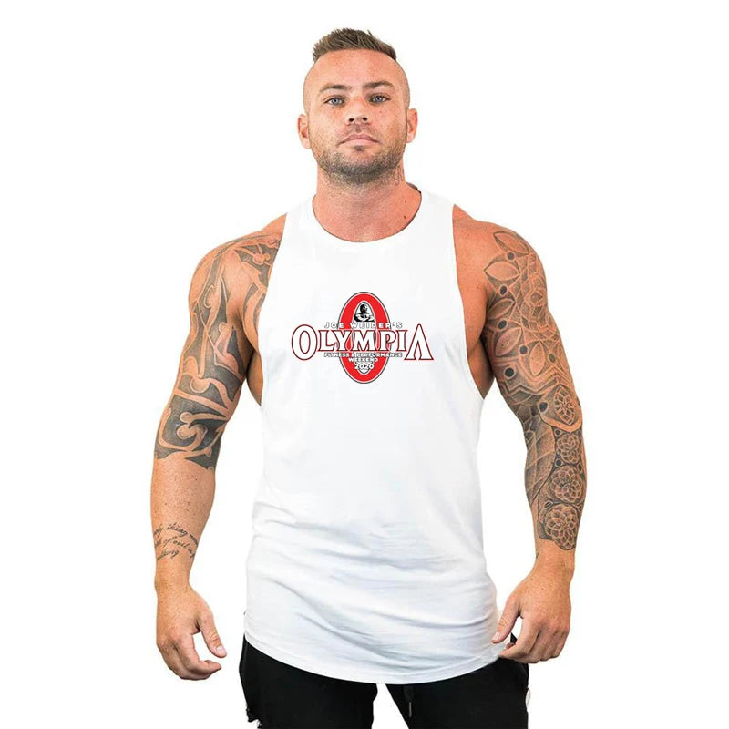 Mens Sports Gym Brand Workout Casual Tank Top Clothing Bodybuilding Fashion Vest Muscle Fitness Singlets Sleeveless Shirt