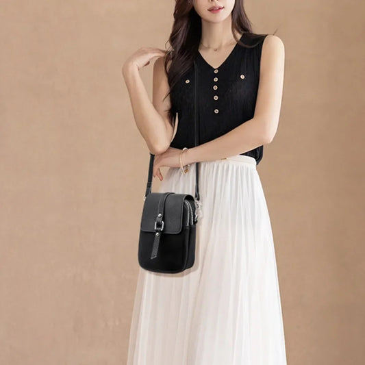 2024 Genuine High Quality Fashion Solid Colors Shoulder Messenger Bags for Women  Leather Crossbody Handbags Designer Sac A Main