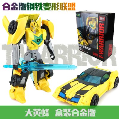 Megaman Transformers Leader&#39;s Challenge Alloy Megatron Optimus Prime Bumblebee Drift Crossbolt Iron Fist Steel Cable Kids Gift