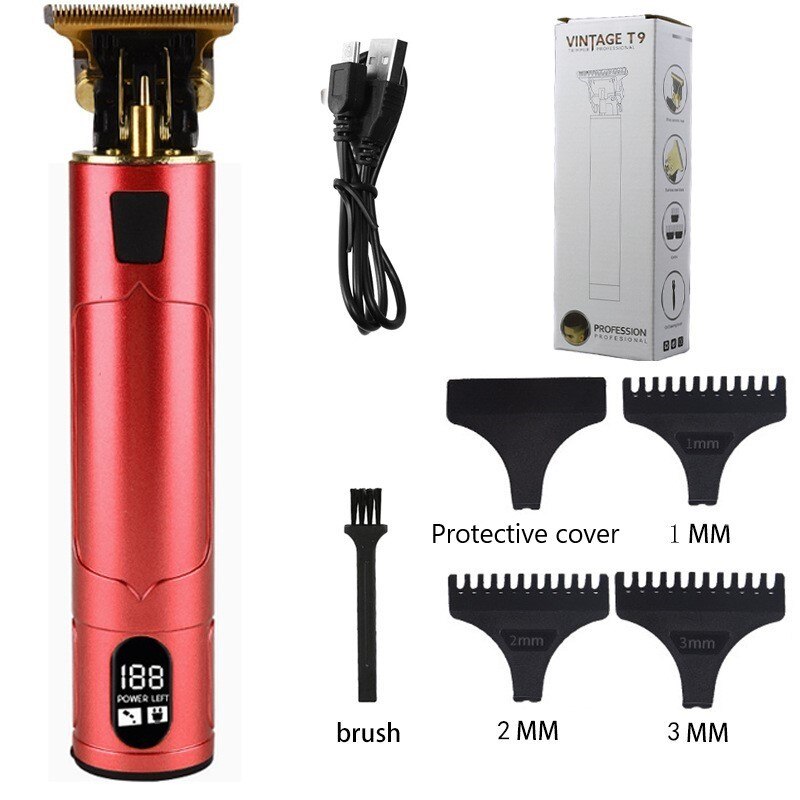 2022 T9 0Mm Professional Hair Clipper Beard Trimmer Electric Rechargeable Men Hair Shaver Beard Barber Hair Cut Cutting Machine