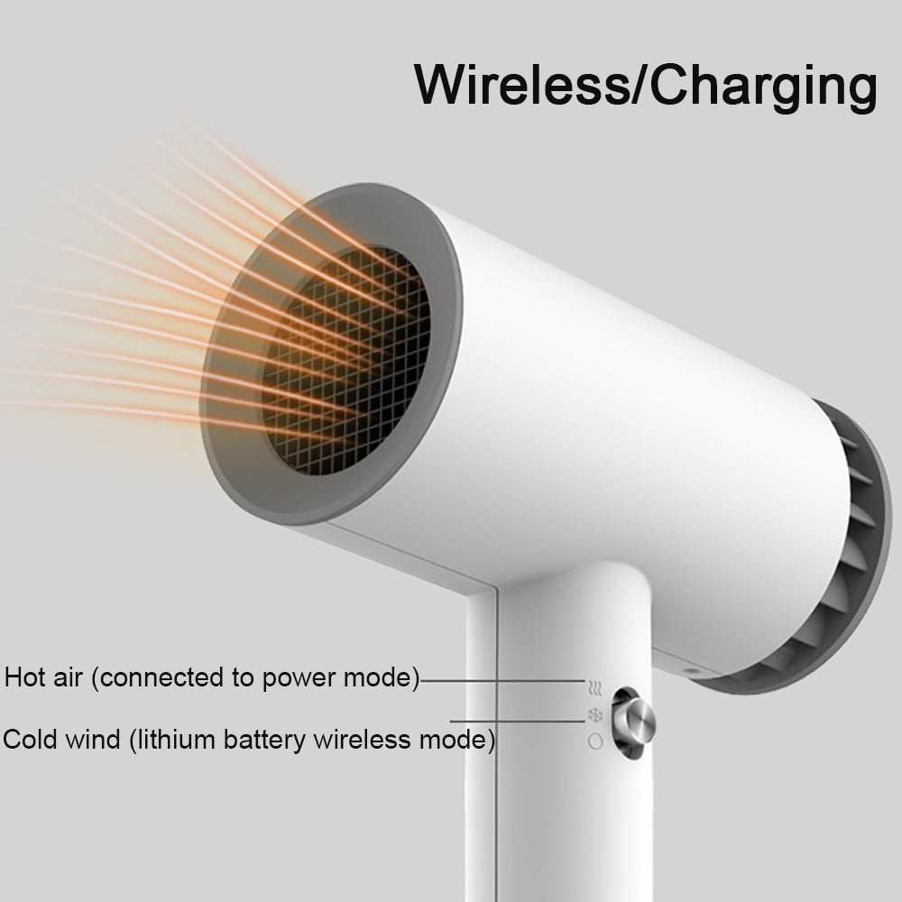 500W Hair Dryer USB Charging Wireless Portable Student Dormitory for Art Students Examination Drawing and Painting Dry Quickly