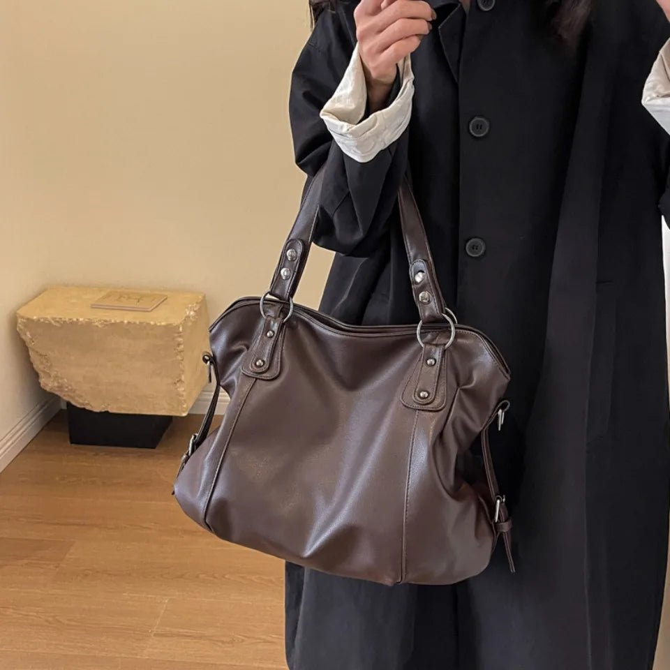 Female Hobo Handbag Large Capacity Shoulder Bags Big Stylsih Casual Tote Bag Ladies A4 Soft Leather Crossbody Bags Business Sac