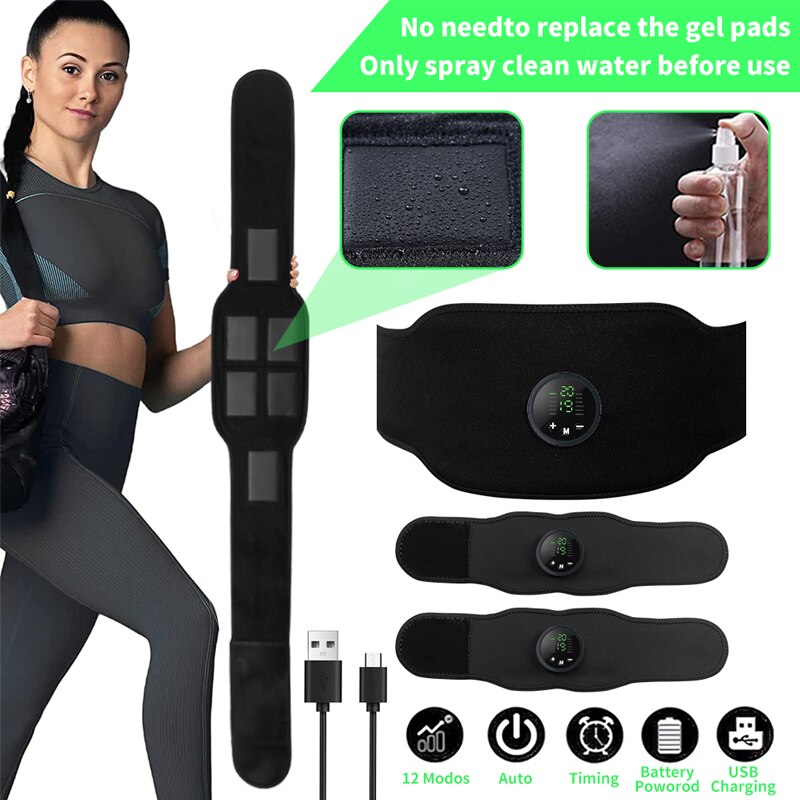 ABS Stimulator Ab Toner EMS Muscle Stimulator Abdominal Toning Belt Belly Waist Arm Leg Loss Weight Home Office Fitness Workout