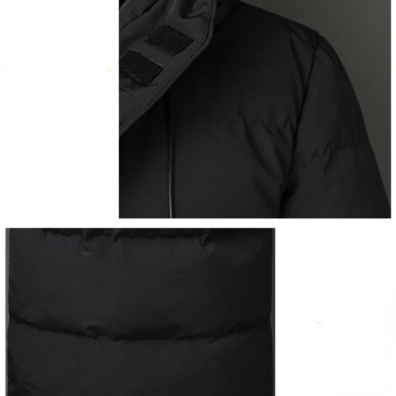 Quilted Jacket New Brand Hooded Parkas Thick Warm Jacket Men Windbreaker Winter Slim Korean Fashion Cotton-padded Jacket