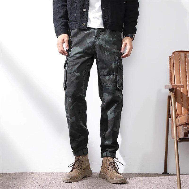 Cargo Pants Camouflage Pants Men Casual Camo Cargo Baggy Trousers Joggers Streetwear Cotton Multi-pocket Military Tactical Pants