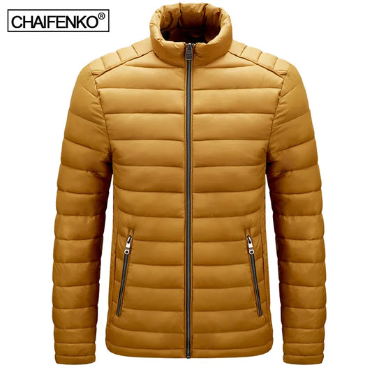 Men 2023 Autumn Winter New Windproof Thick Warm Jacket Parka Coat Mens Fashion Stand Collar Outwear Men Classic Casual Parka Men