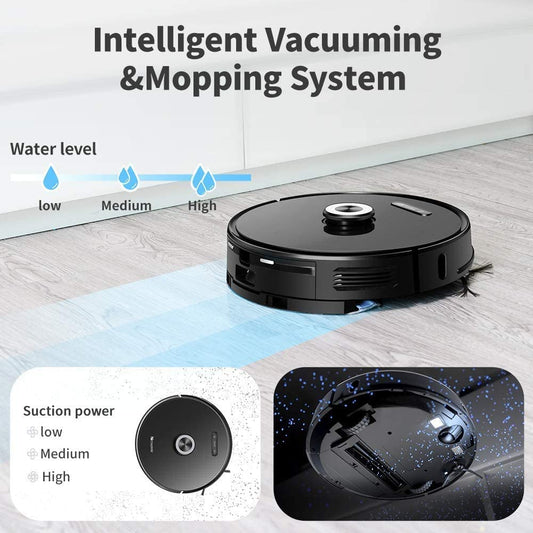 Proscenic M8 Pro Lidar Robot Vacuum Cleaner with Dust Self Empty Station Laser Navigation Vacuum Cleaner Wet and Dry for Home