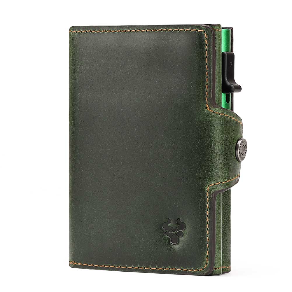 HUMERPAUL Smart Pop Up Card Wallet for Men RFID Genuine Leather Card Case Slim Women Zip Coin Purse with Notes Compartment