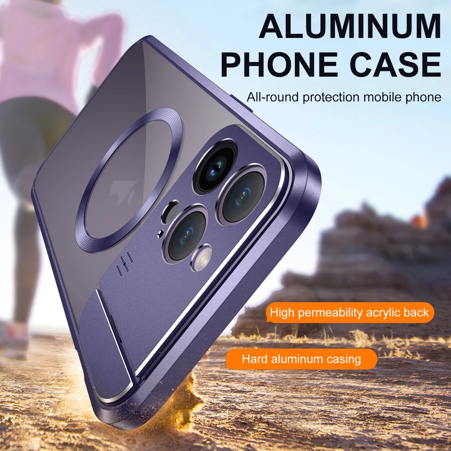 For iphone 15 14 13 Pro Max Case Metal Aluminum alloy Magnetic suction car phone holder Perfume temptation Protective back Cover