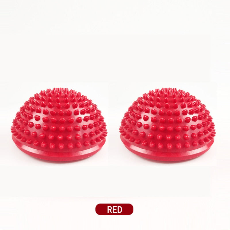 2 Pcs Foot Massage Ball PVC Inflatable Yoga Half Balls Anti-Slip Massage Point Fit Exercise Balance For Home Gym Fitness Pilates