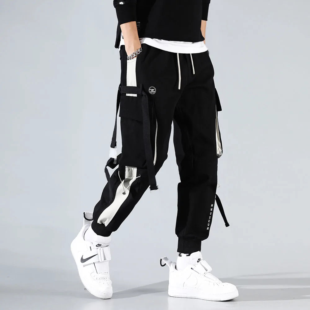 New Streetwear Men's Multi Pockets Cargo Harem Pants Hip Hop Casual Male Track Pants Joggers Trousers Fashion Harajuku Men Pants