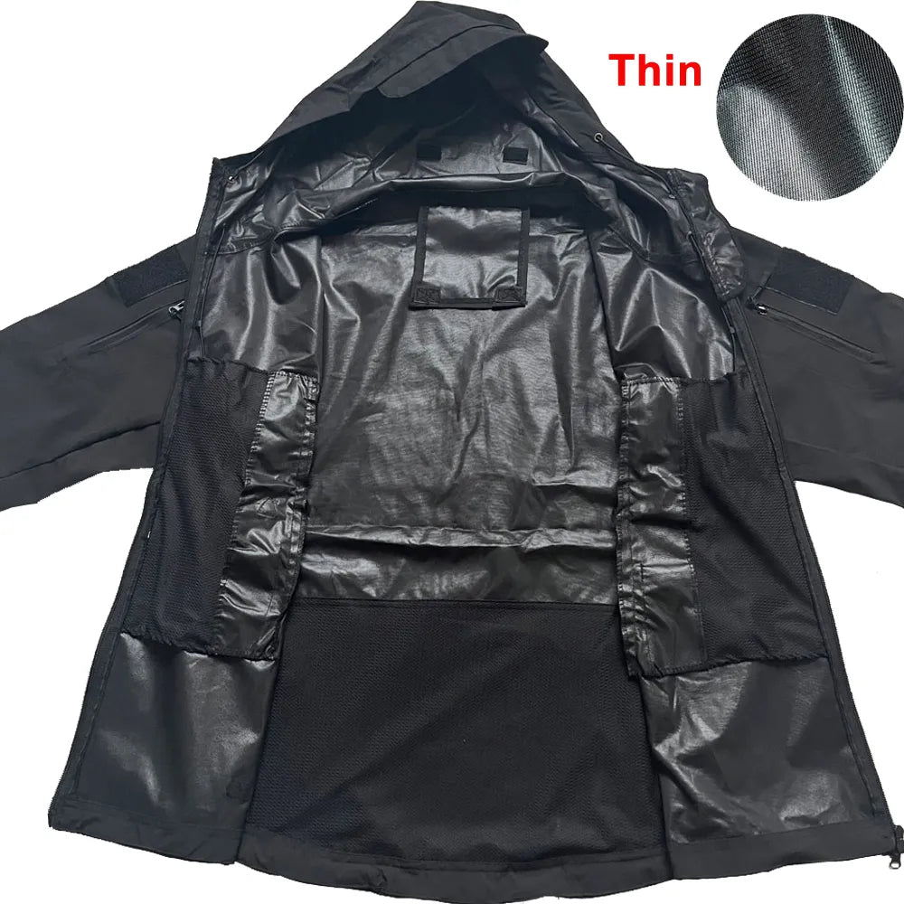 Military Shark Skin Soft Shell Jackets Men Tactical Windproof Waterproof jacket men Army Combat Jackets Mens Hooded Bomber Coats