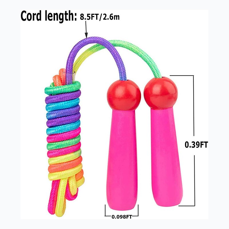 Kids Skipping Rope Adjustable Children Jump Rope Wooden Handle For Boys And Girls Exercise Workout Crossfit Outdoor Activity